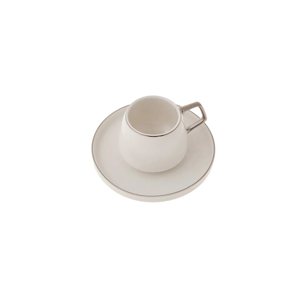 Coffret de tasses à café Karaca Streamline Saturn Platinum pour 6 personnes