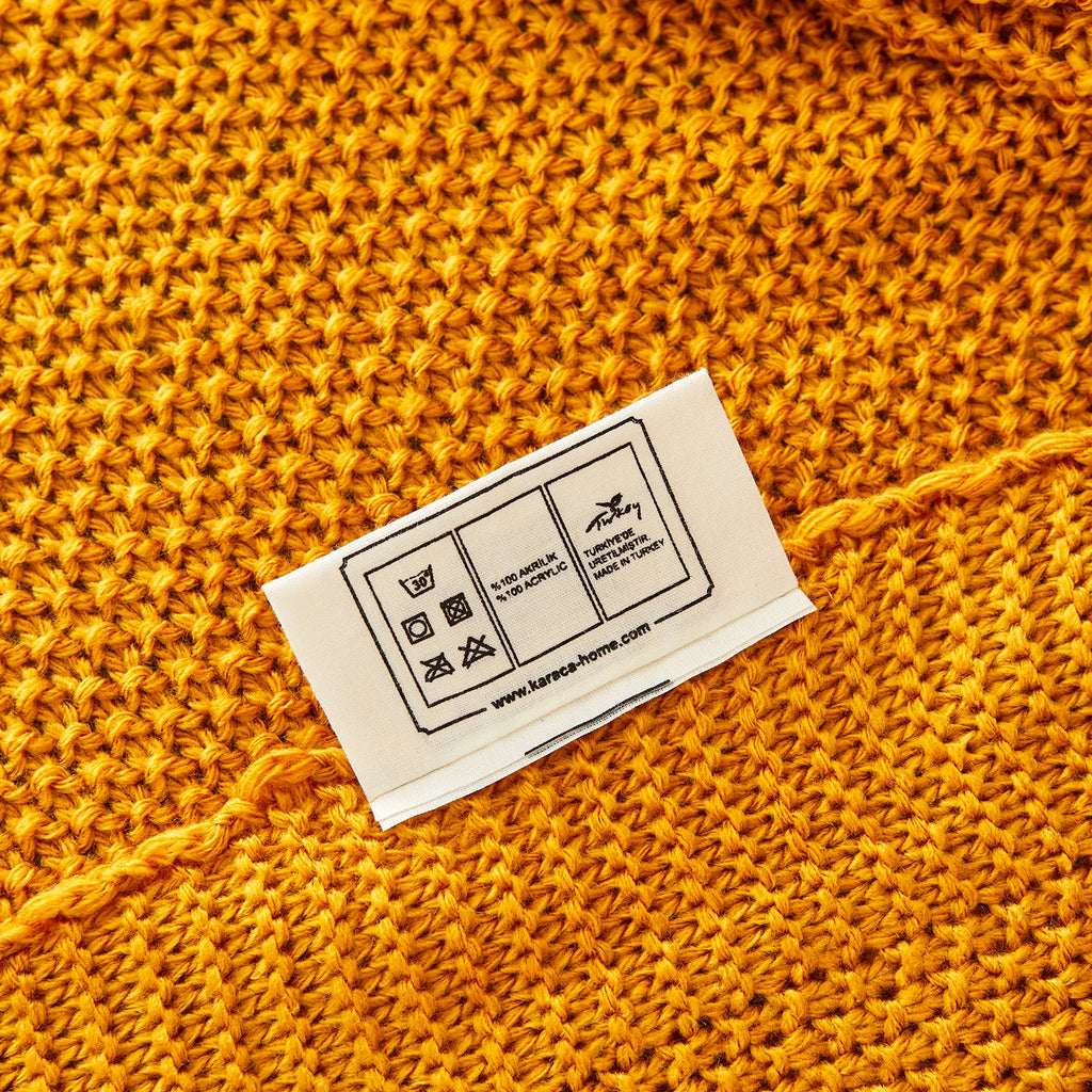 Couverture Karaca Home Okra Cable Tricotée Certifiée Oeko-Tex