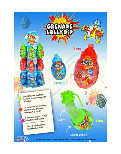 Grenade Lolly Dip Display
