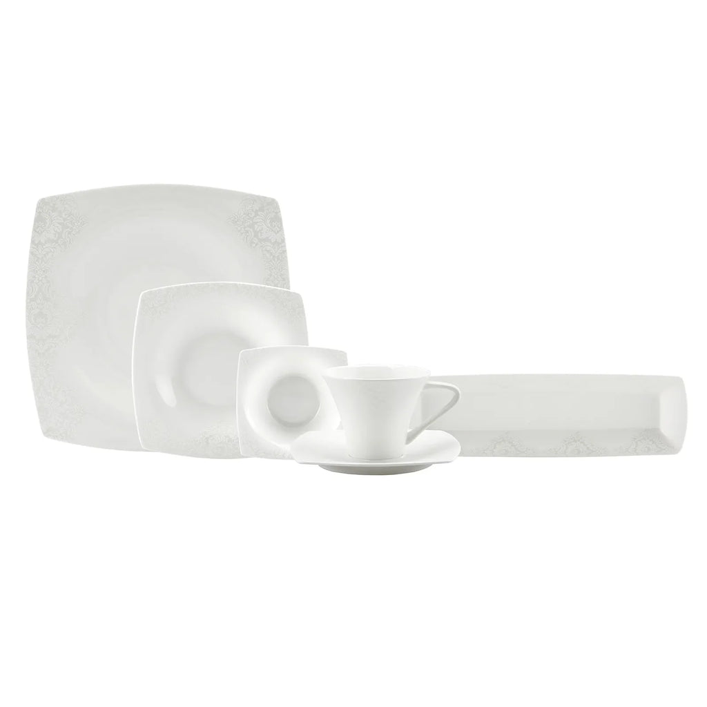 Service Petit Déjeuner Karaca Fine Pearl Helen, 26 pièces carrées/rectangulaires