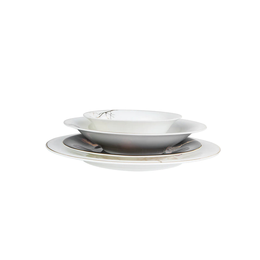 Service de table en nacre Karaca Fine Pearl Grace pour 12 personnes, 58 pièces, noir