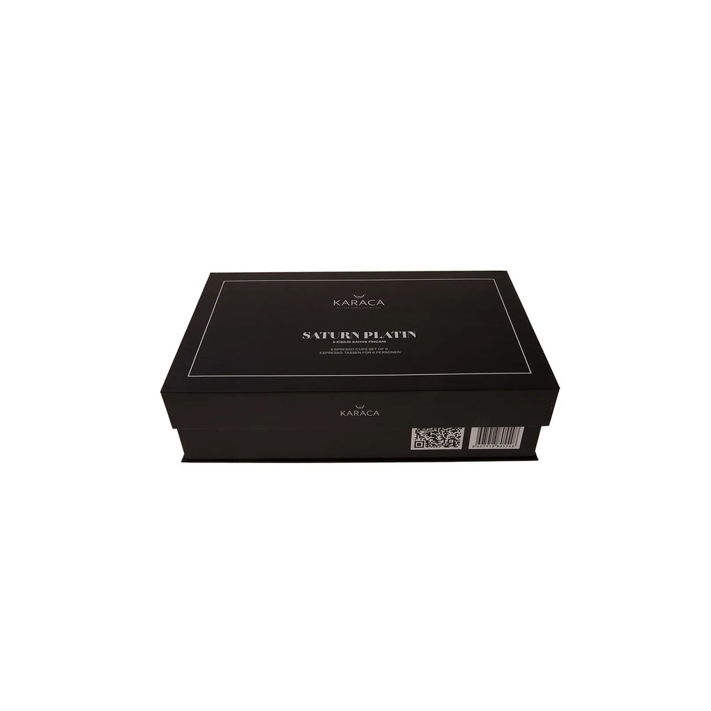 Coffret de tasses à café Karaca Streamline Saturn Platinum pour 6 personnes