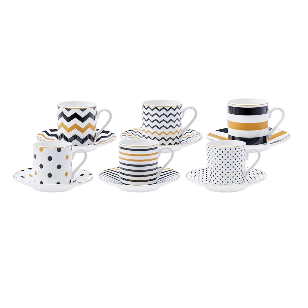Coffret de tasses à expresso/moka Karaca Nossa pour 6 personnes, 12 pièces