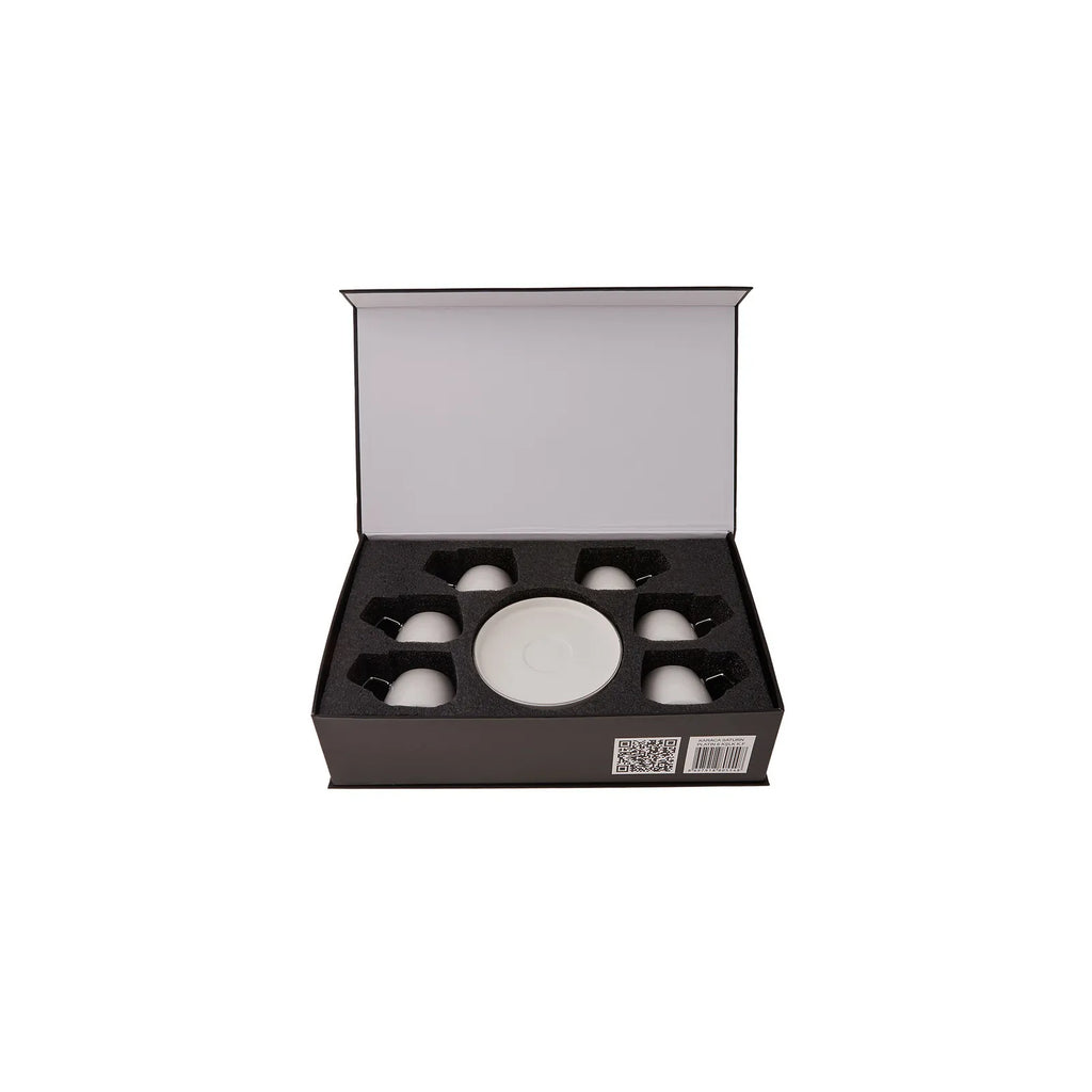 Coffret de tasses à café Karaca Streamline Saturn Platinum pour 6 personnes