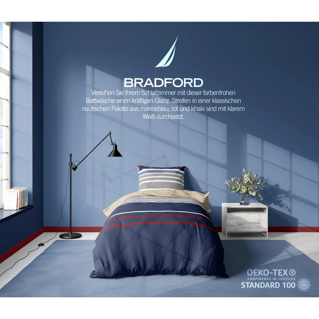 Nautica Bradford Housse de Couette Double, 200x200, 2x80x80