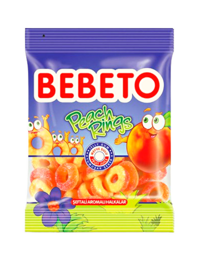 Bebeto Peach Rings Bonbon Gélifié Halal 80g