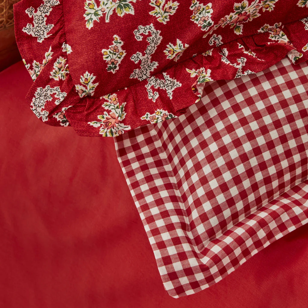 Set de literie Karaca Home Carlo 100% Coton Taille Double Rouge