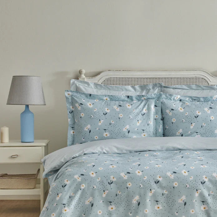 Ensemble de Couette Karaca Home Daisy 100% Coton, Double, Menthe