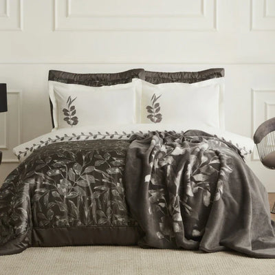 Karaca Home Gardenia Set de Mariage 8 Pièces Anthracite