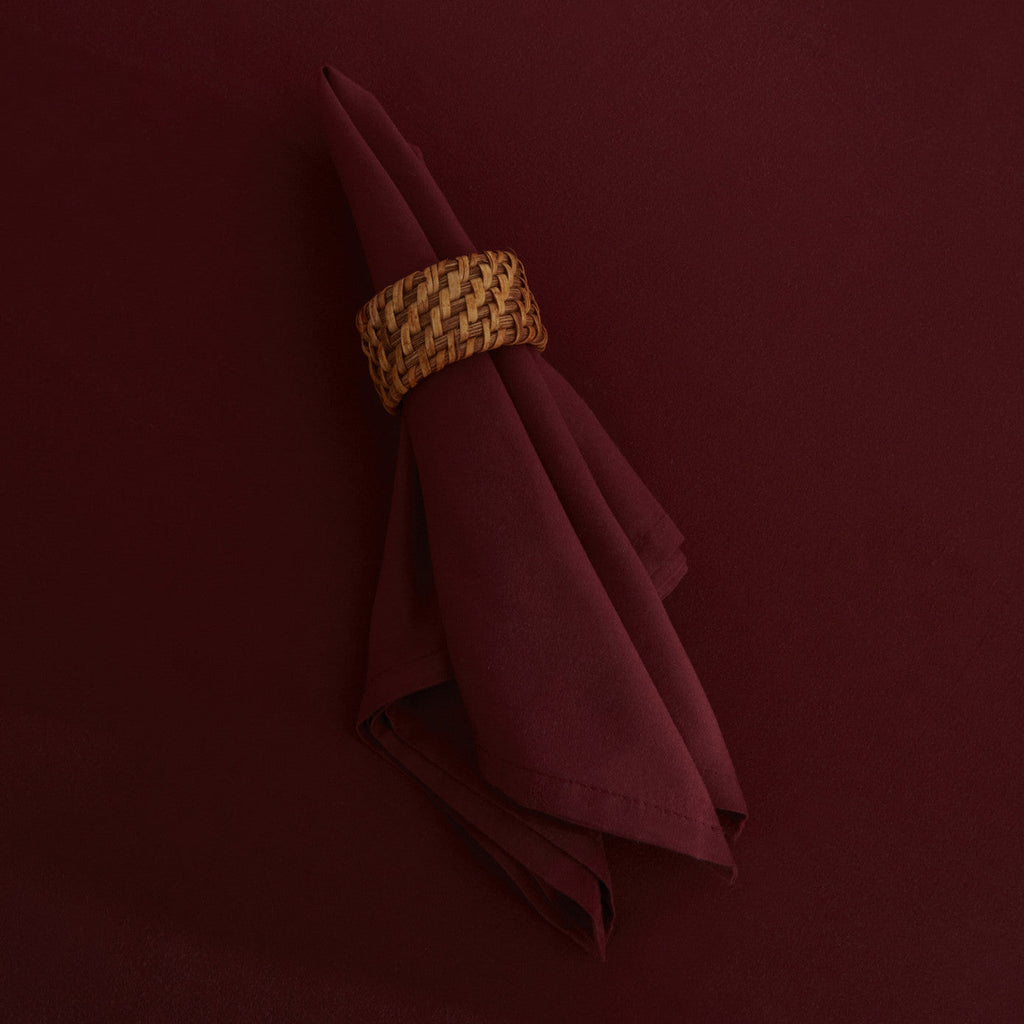 KARACA HOME BELLE LOT DE 2 SERVIETTES EN TISSU ANTITACHE, BORDEAUX 40X40 CM
