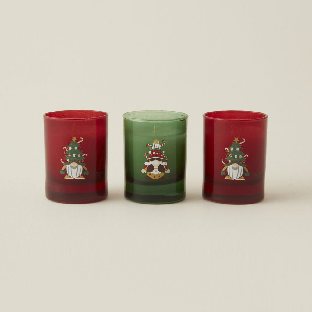 Karaca Home New Year Gnome Village 3 Pièces Set de Bougies Parfumées