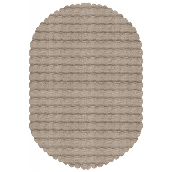 Kaşmir Halı 7/24 Cosy Premium Bubble Beige Ovale 100x150 cm