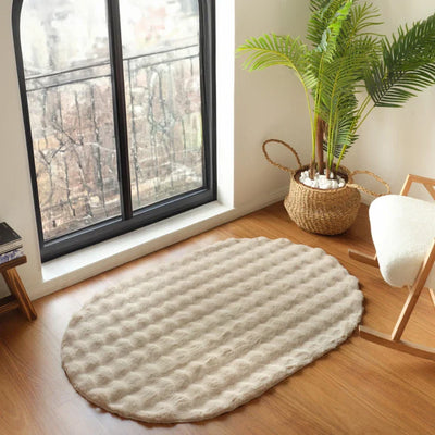 Kaşmir Halı 7/24 Cosy Premium Bubble Beige Ovale 100x150 cm