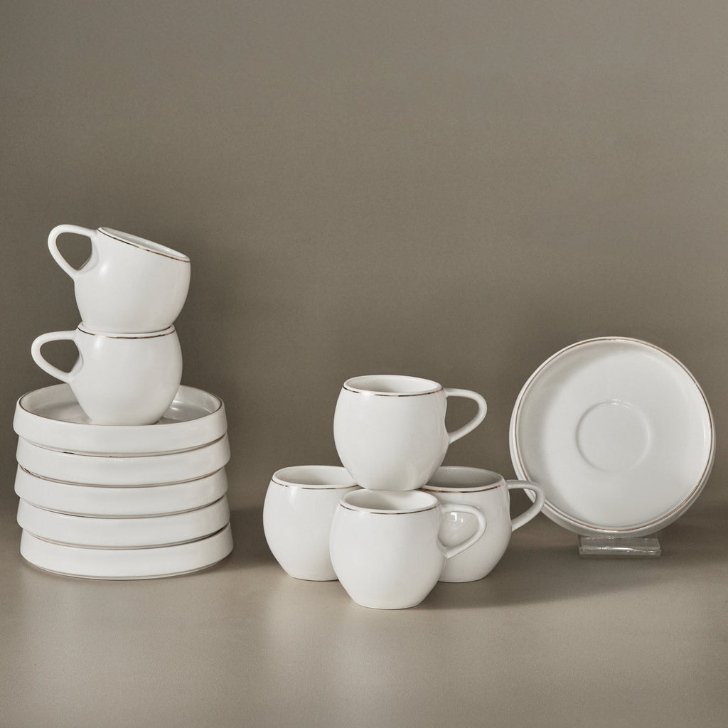 Service à Tasses à Café Karaca Streamline Sunset 6 Pièces pour 6 Personnes, 100 ml
