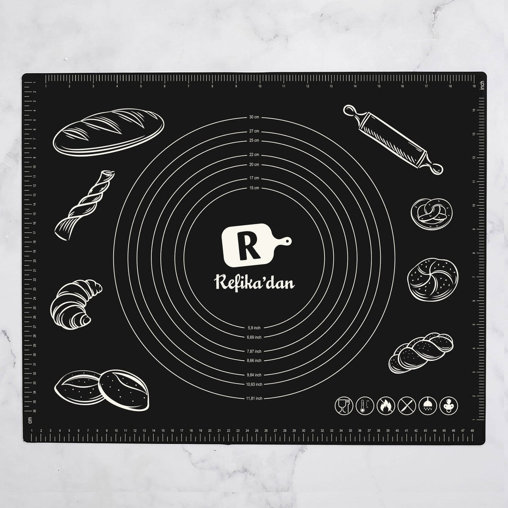 Karaca Refika's Tapis de roulage avec échelle de mesure – Silpat 40x50 cm