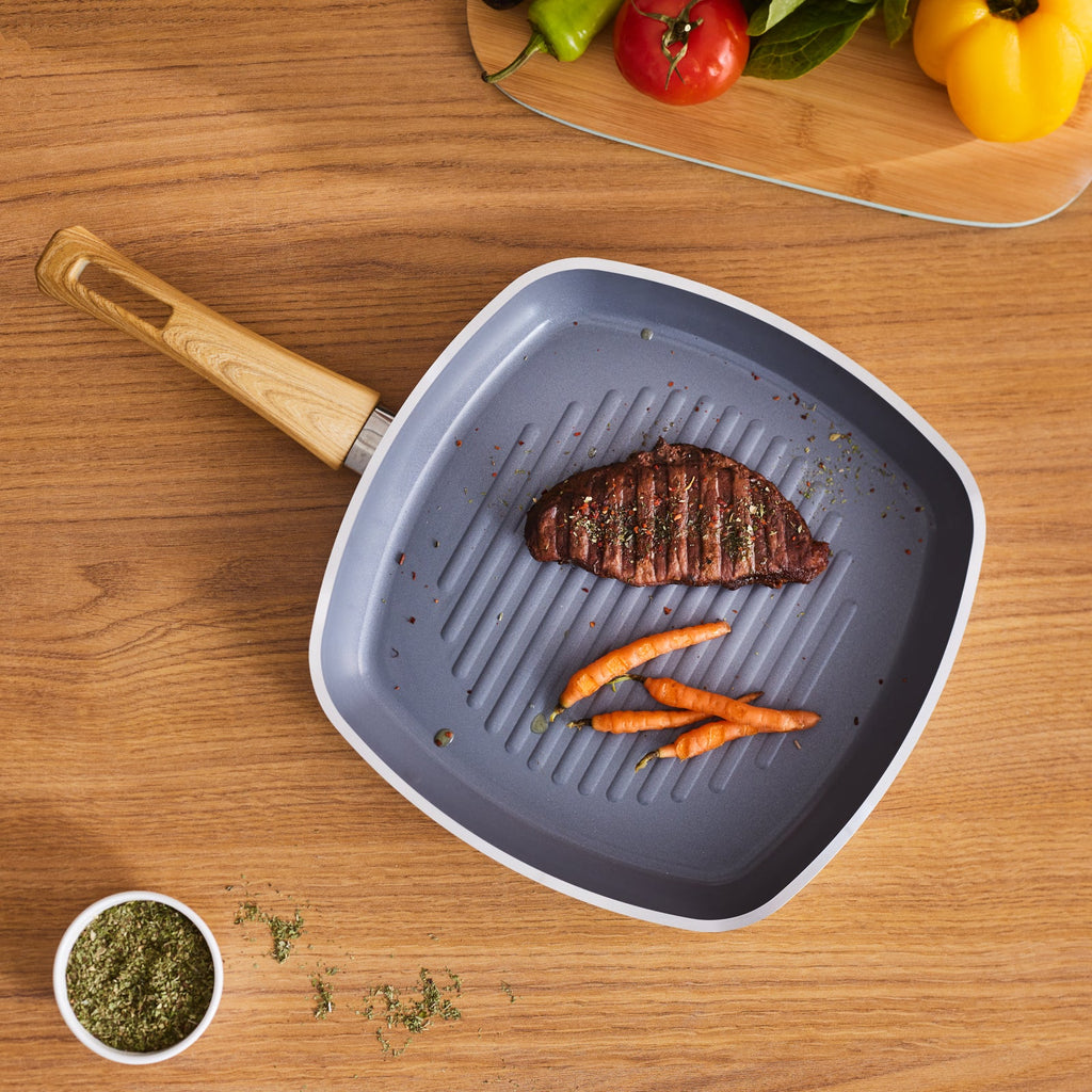 Karaca Swiss Crystal 28 cm Poêle à Griller, Créme