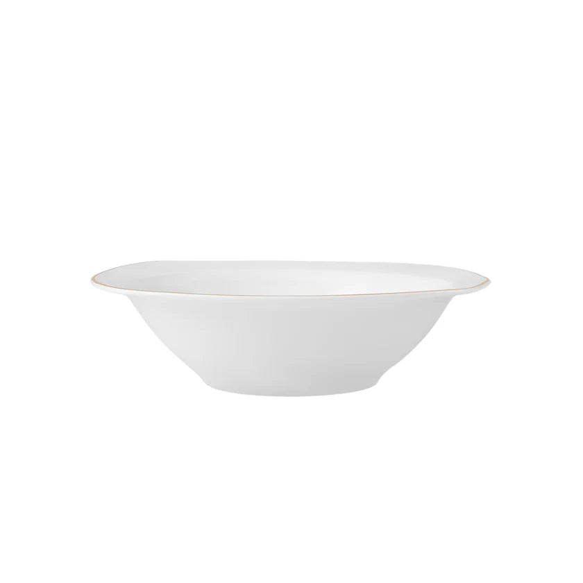 Service de Table Karaca Timeless 59 Pièces en Porcelaine Demi-Carré pour 12 Personnes, Or