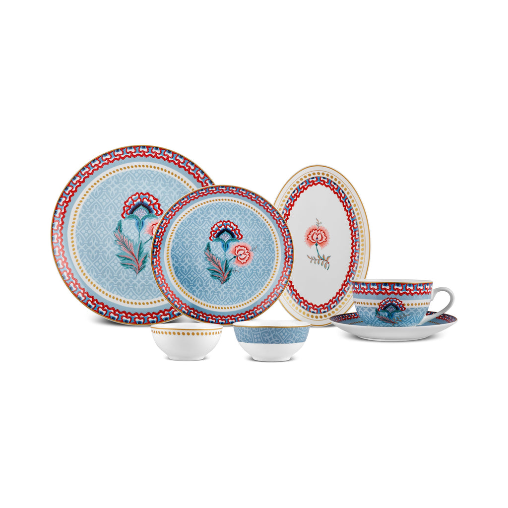 Set de Petit-Déjeuner Karaca Forever Bone Spello 26 Pièces Bleu