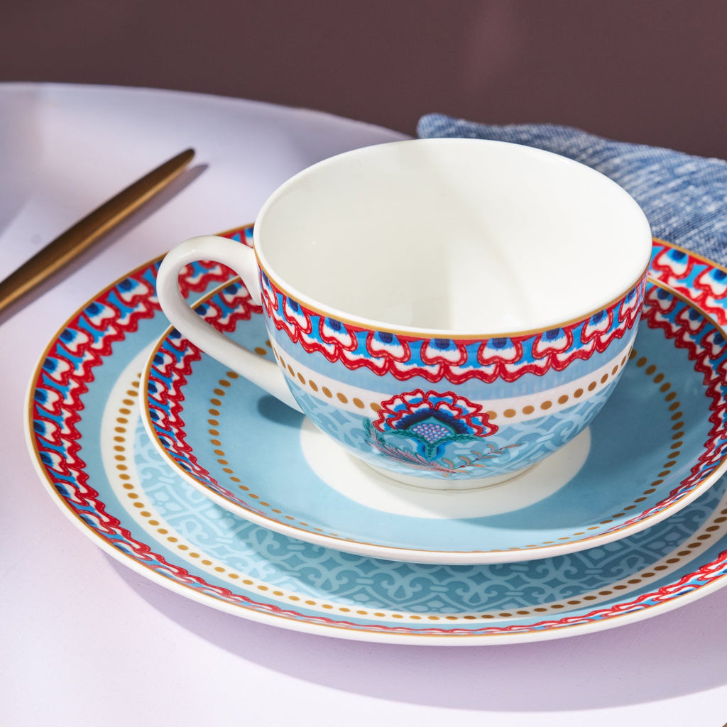 Set de Petit-Déjeuner Karaca Forever Bone Spello 26 Pièces Bleu