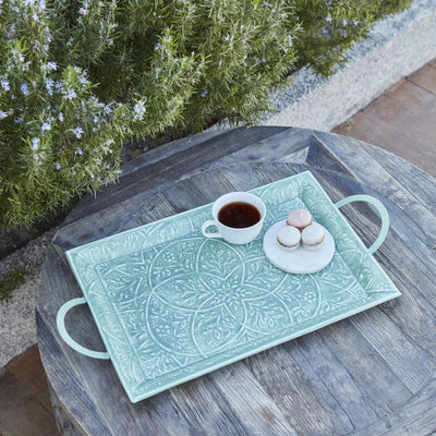 Karaca Home Donna Plateau Décoratif Vert d’Eau 45 cm