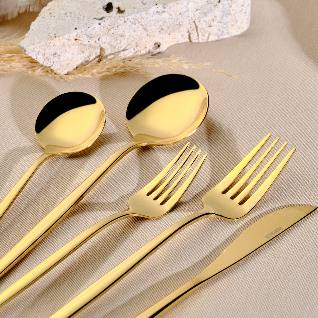 Set De Couverts Karaca Orion Shiny Gold Pour 12 Personnes, 60 Pièces