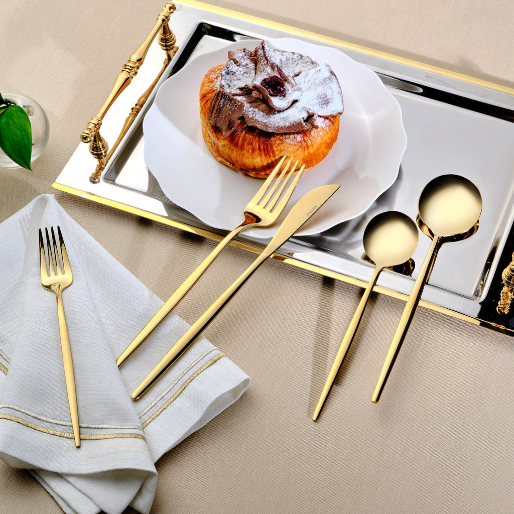 Set De Couverts Karaca Orion Shiny Gold Pour 12 Personnes, 60 Pièces
