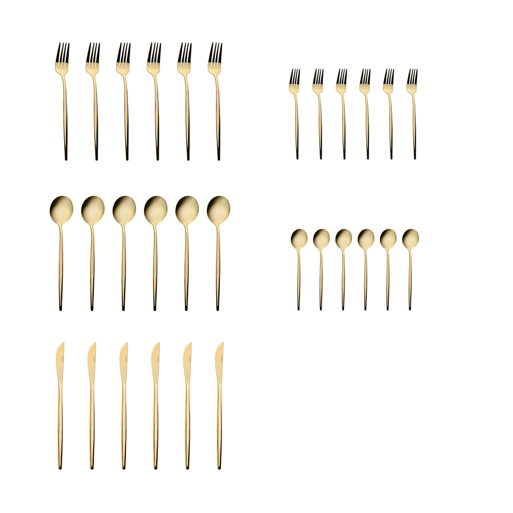 Set De Couverts Karaca Orion Shiny Gold Pour 12 Personnes, 60 Pièces