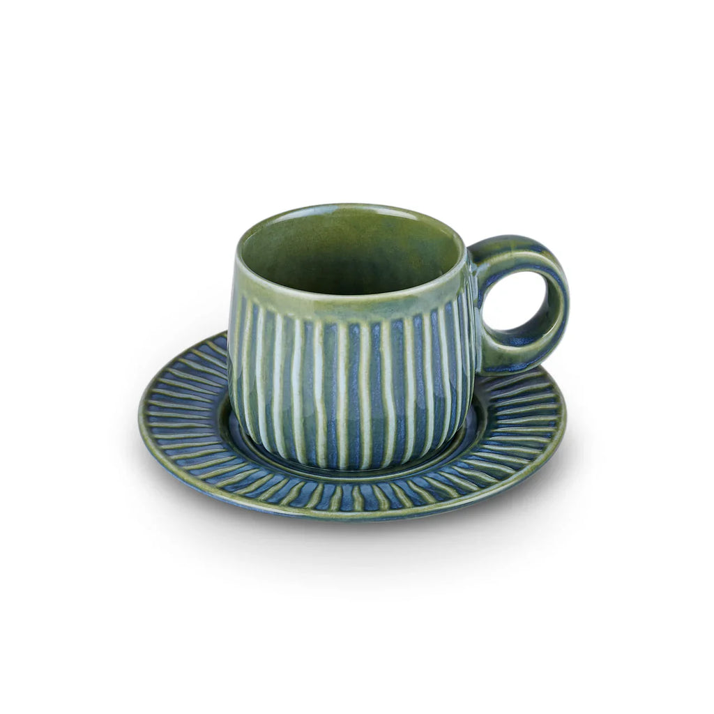 Tasse à Thé Karaca Arthur Vert & Bleu, 260 ml