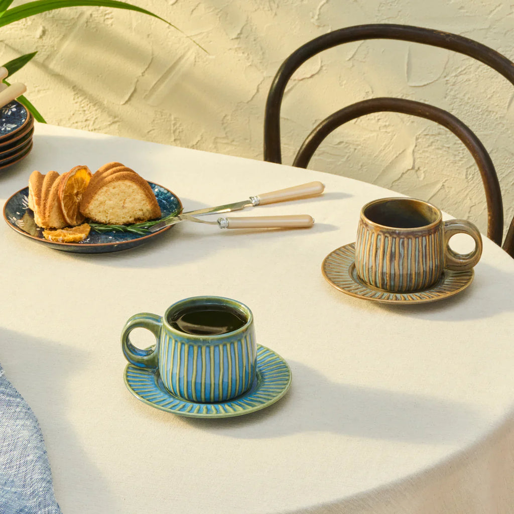 Tasse à Thé Karaca Arthur Vert & Bleu, 260 ml