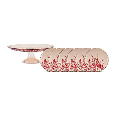 Karaca Lavande Rouge set de gâteau 7 pièces