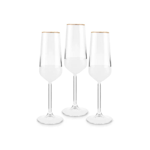 Karaca Ensemble de 3 Verres à Champagne de 195 ml Jasmine