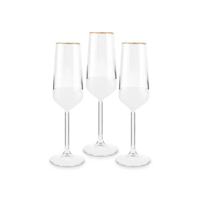 Karaca Ensemble de 3 Verres à Champagne de 195 ml Jasmine