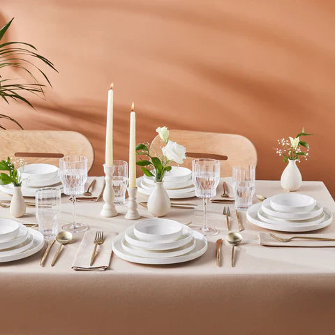 Karaca Streamline New Saturn Service De Table Blanc 24 Pièces, 6 Personnes