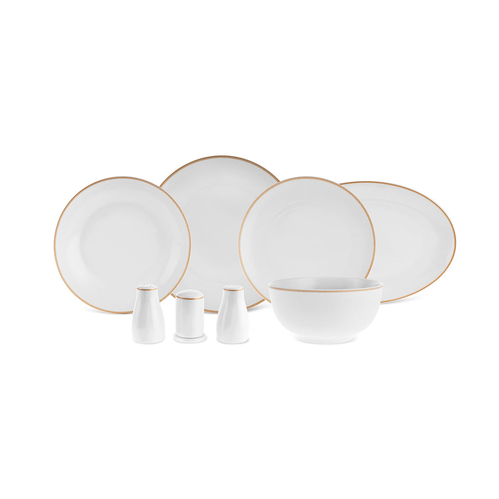 Karaca Forever Bone Ollie Service de Table 53 pièces pour 12 personnes Or