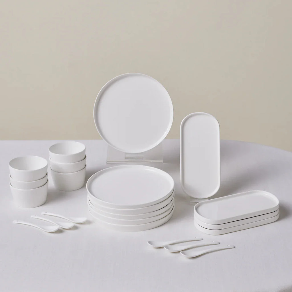Karaca Forever Bone Bomo Service de Petit-Déjeuner 22 pièces pour 6 personnes
