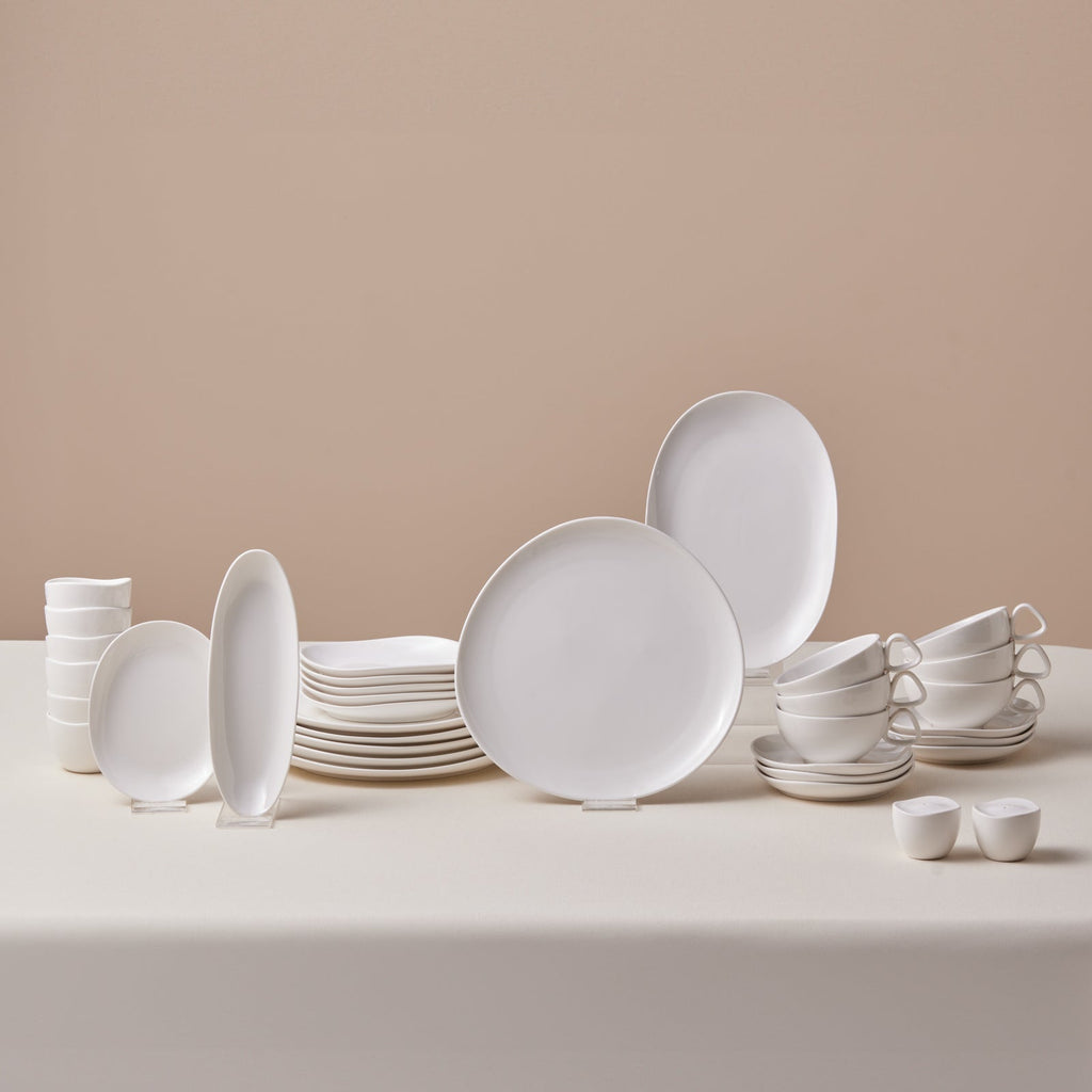 Karaca Stream Bone Middle Service Petit-Déjeuner 34 Pièces pour 6 Personnes – Blanc