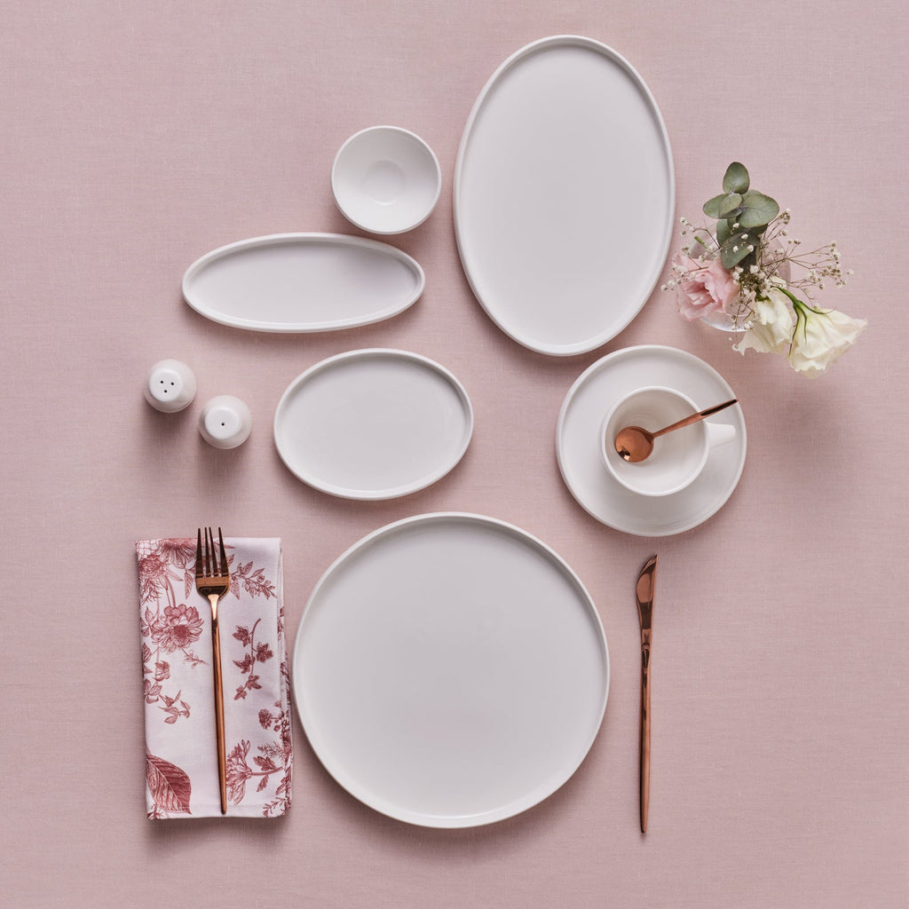 Karaca Stream Bone Sunset, Service de petit-déjeuner 34 pièces pour 6 personnes, Blanc
