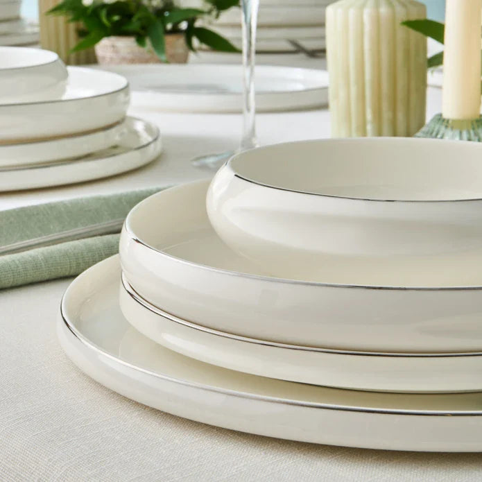Karaca Stream Bone Sunset Platine Service de Table 53 Pièces pour 12 Personnes