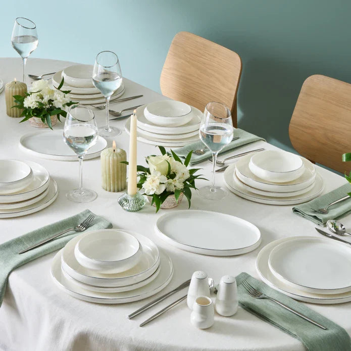 Karaca Stream Bone Sunset Platine Service de Table 53 Pièces pour 12 Personnes