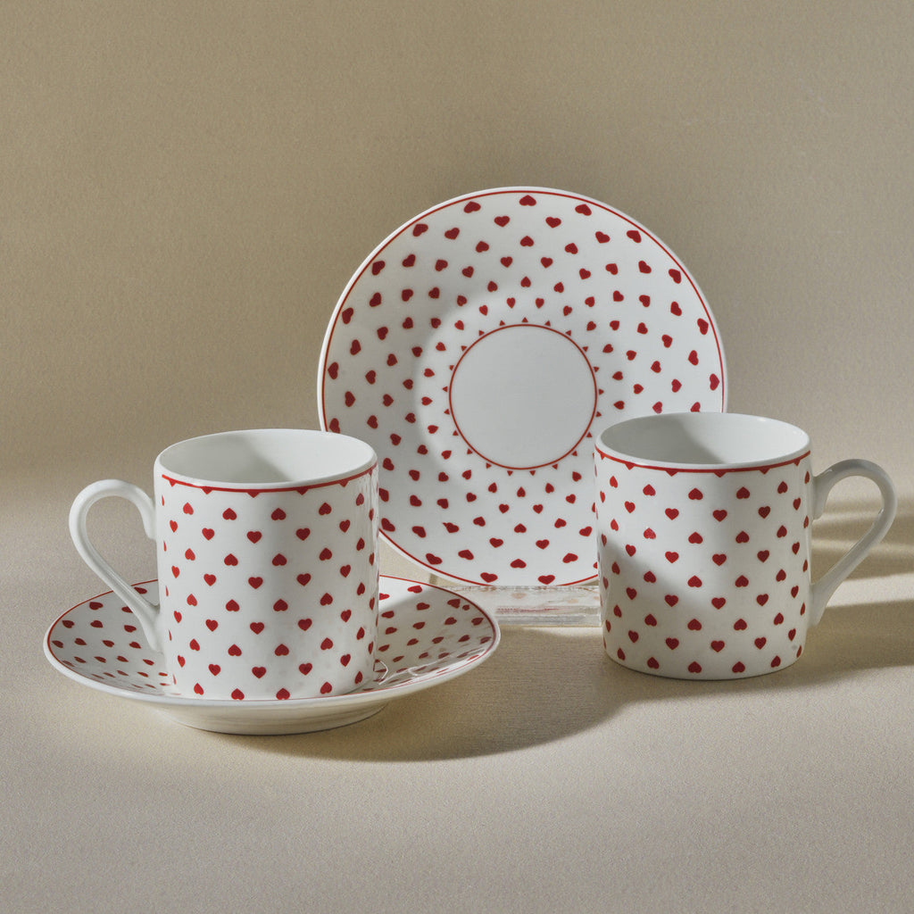 Karaca Sweet Love Coffee Cup Set for 2 Persons – 90 ml