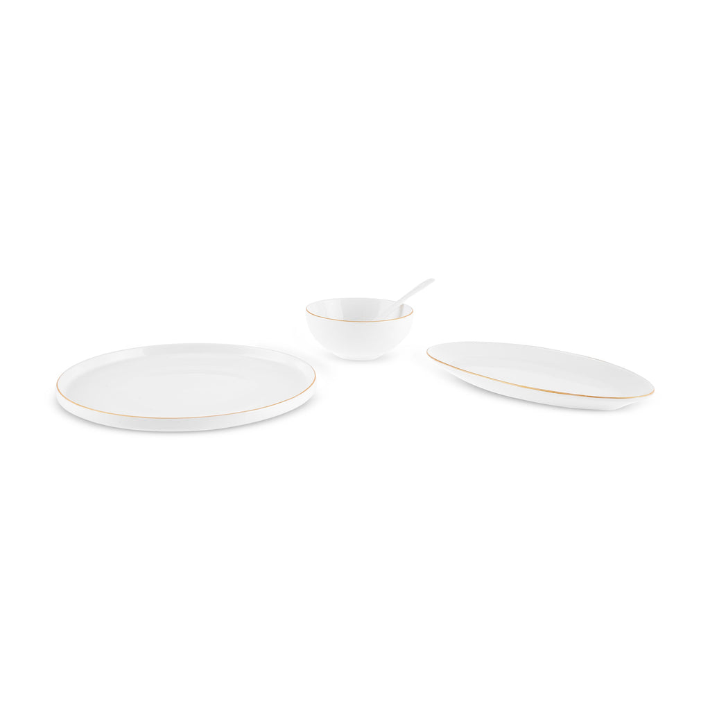 Karaca Forever Bone Fika Ensemble De Petit-Déjeuner 22 Pièces Pour 6 Personnes Or