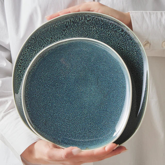Karaca Earth Collection New Galactic Oscar Reactive Glaze 55-pièces Service de table pour 12 personnes, Multi