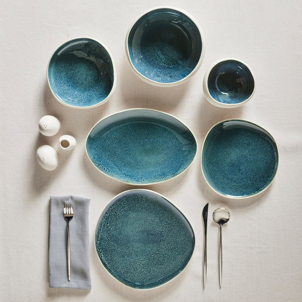 Karaca Earth Collection New Galactic Oscar Reactive Glaze 55-pièces Service de table pour 12 personnes, Multi