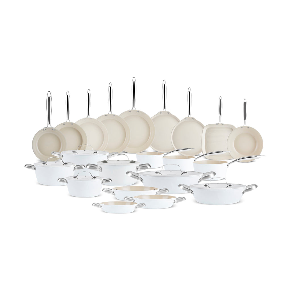 Karaca Swiss Crystal Almond Cream, Gril avec Poignée, 28cm