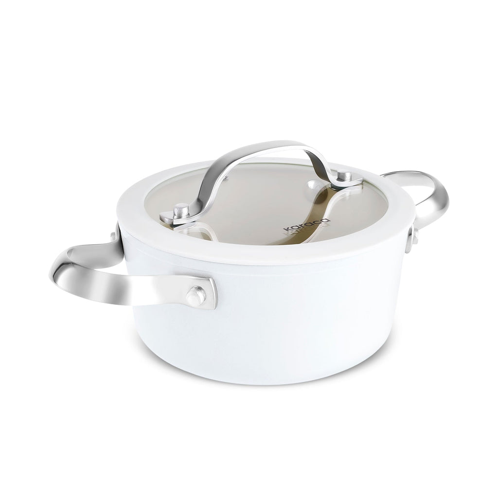 Karaca Swiss Crystal Almond Cream, Casserole avec Manche en Acier, 14cm