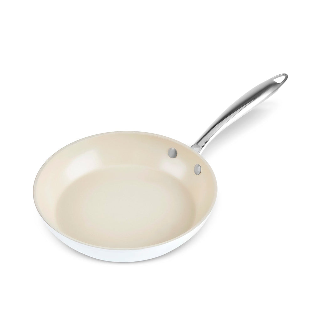 Karaca Swiss Crystal Almond Cream – Poêle avec poignée en acier inoxydable 22 cm