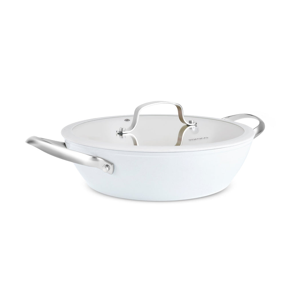 Karaca Swiss Crystal Almond Cream, Casserole avec Manche en Acier, 30cm