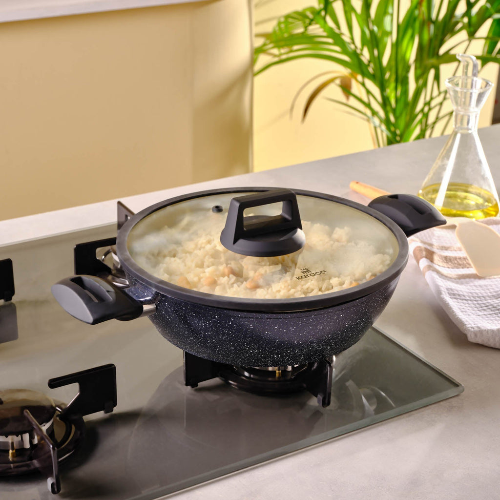 Karaca Aqua Granit Batterie de cuisine plate 26 cm