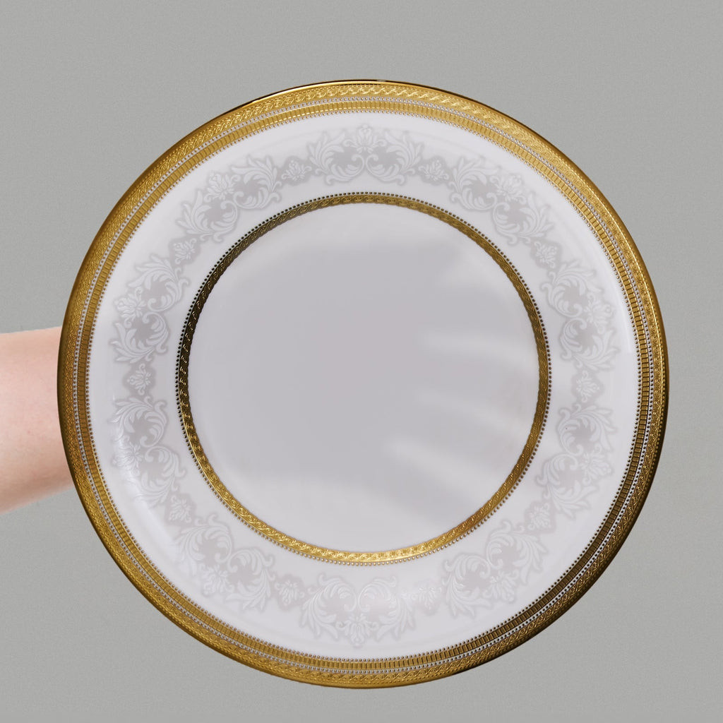 Karaca Royal Bone China Charlotte Service de Table 55 Pièces pour 12 Personnes, Or