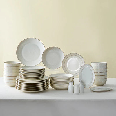 Karaca Elegance Bone Mandarin Service de table 53 pièces pour 12 personnes Or